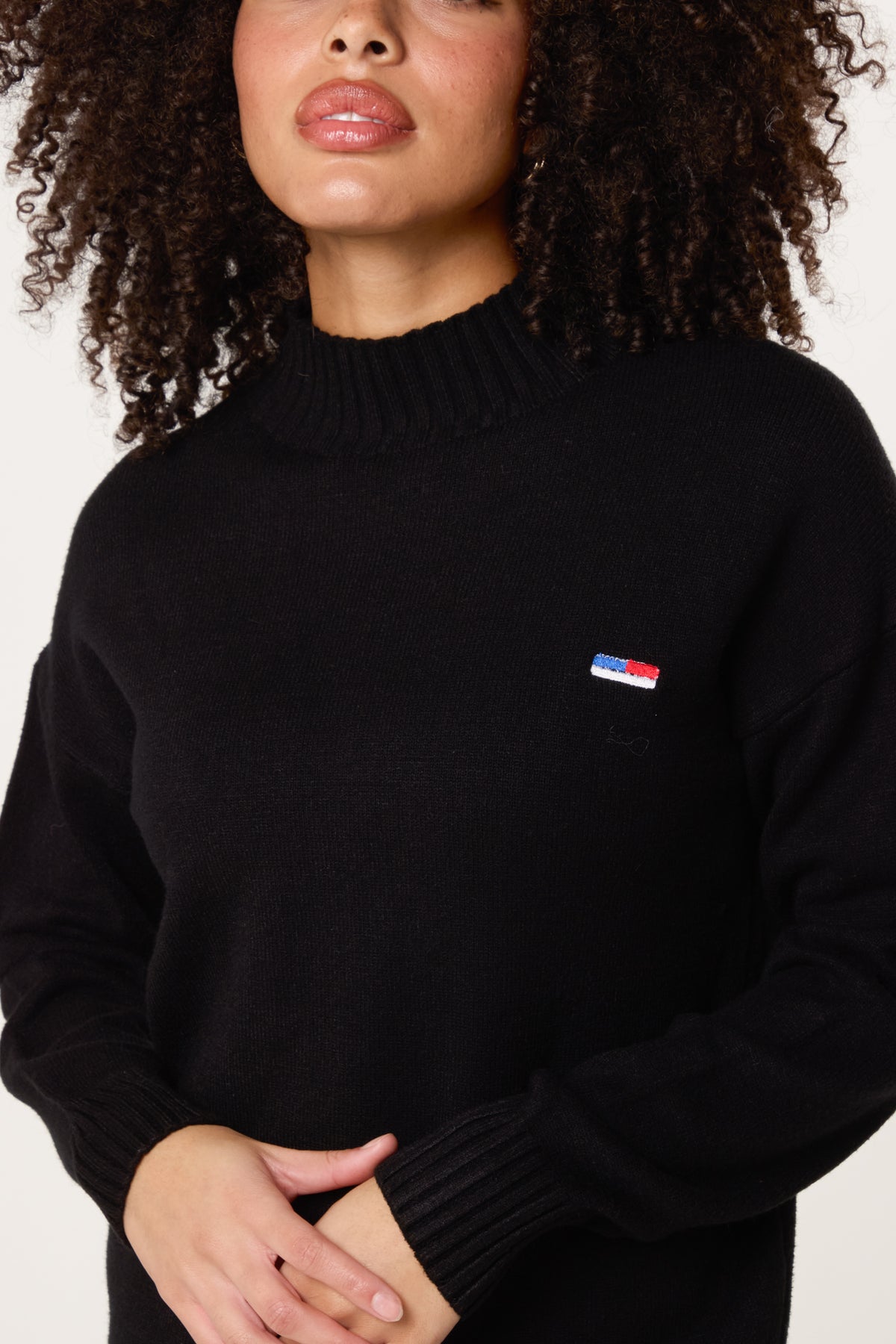 Ribbed Edge High Neck Jumper