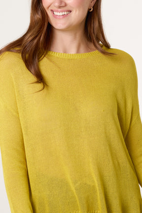 Ribbed Edge Round-Neck Jumper