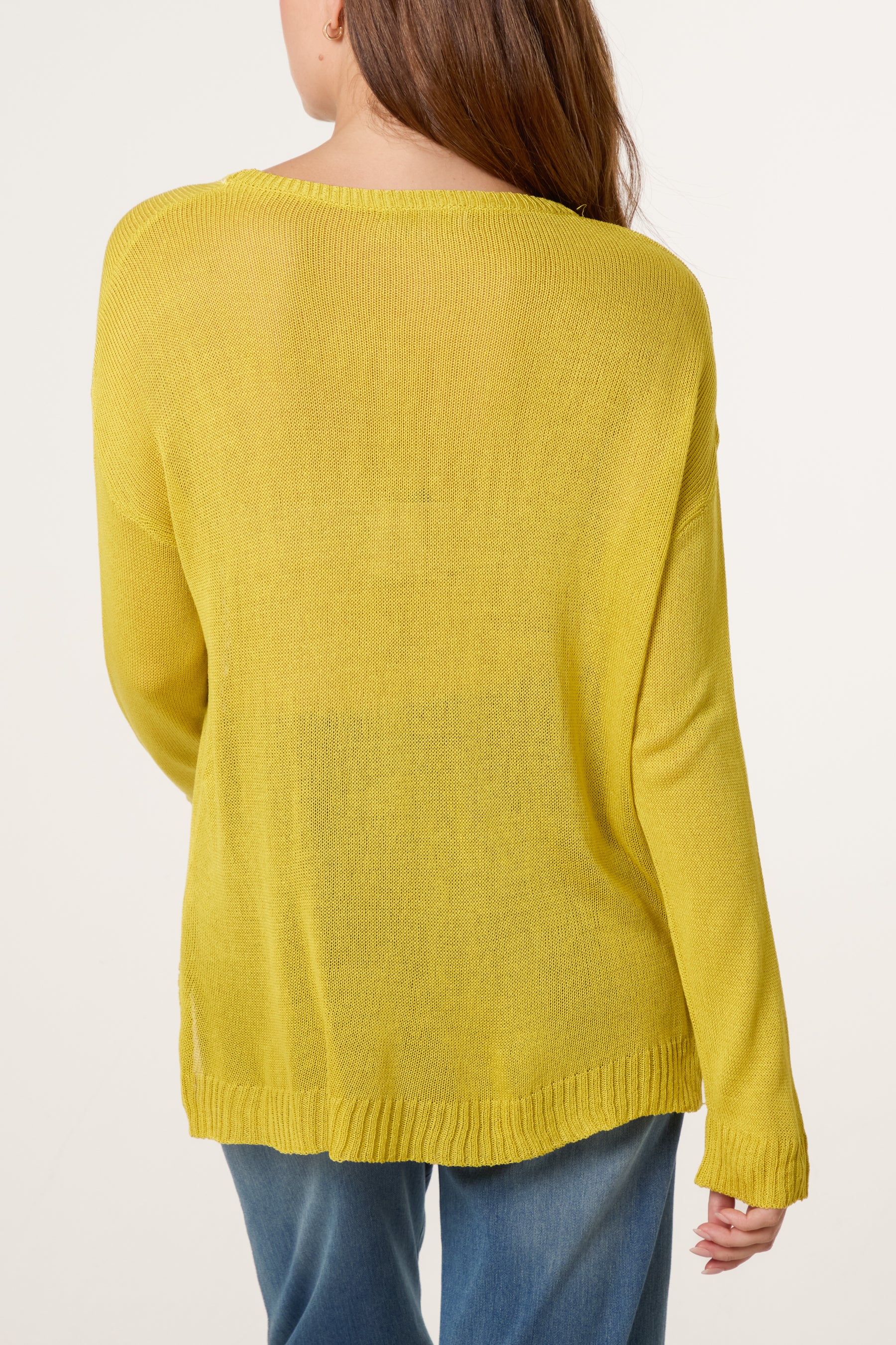 Ribbed Edge Round-Neck Jumper