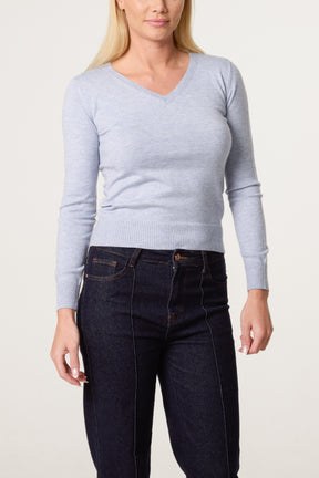V-Neck Knit Jumper