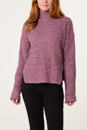 Roll Neck Speckled Knit Jumper