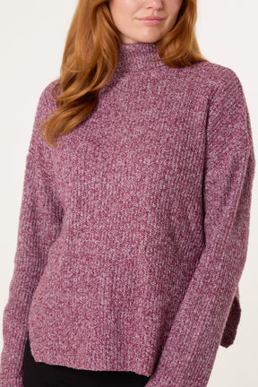 Roll Neck Speckled Knit Jumper