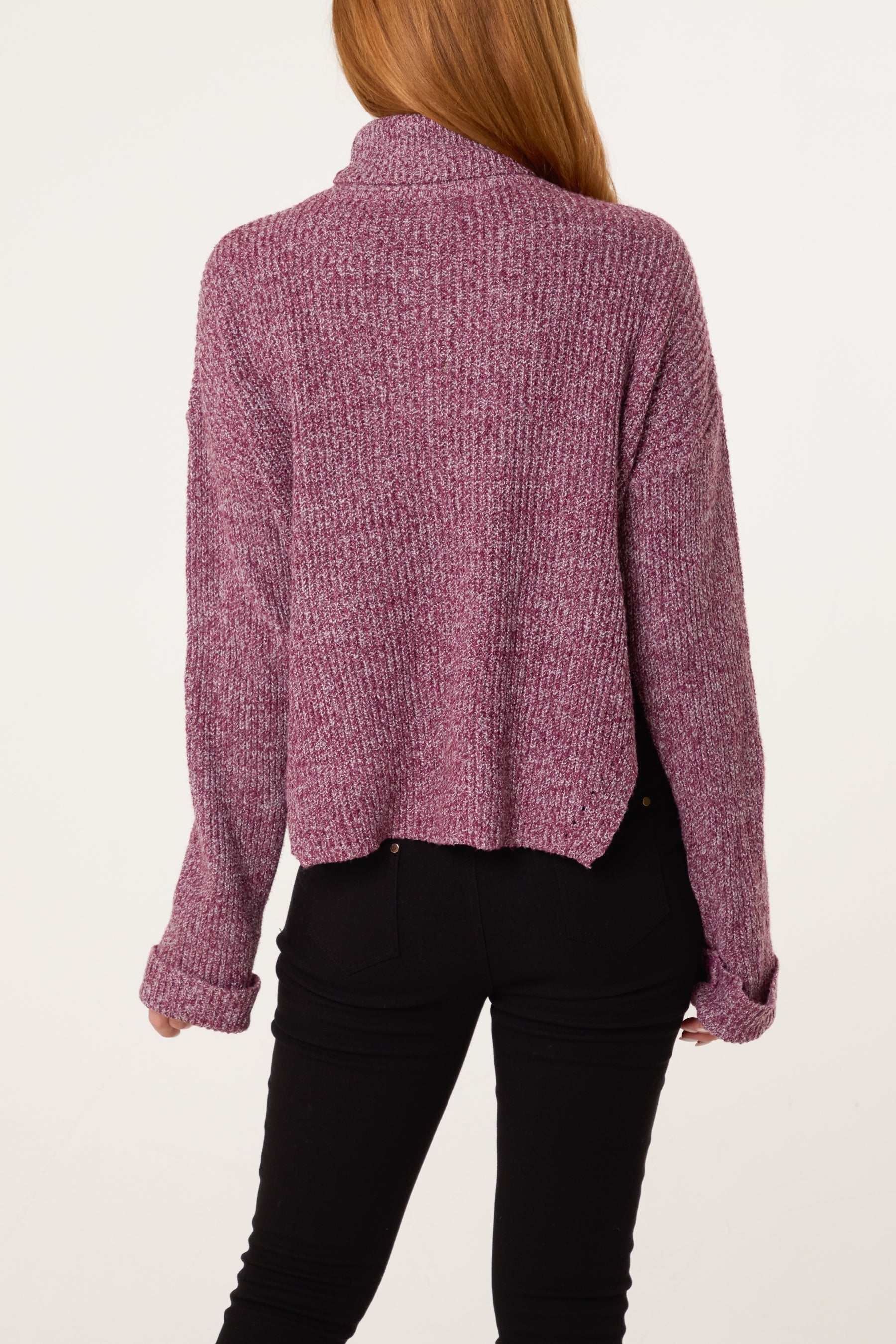 Roll Neck Speckled Knit Jumper