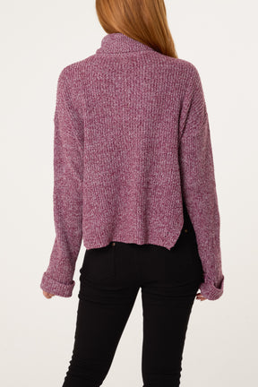 Roll Neck Speckled Knit Jumper