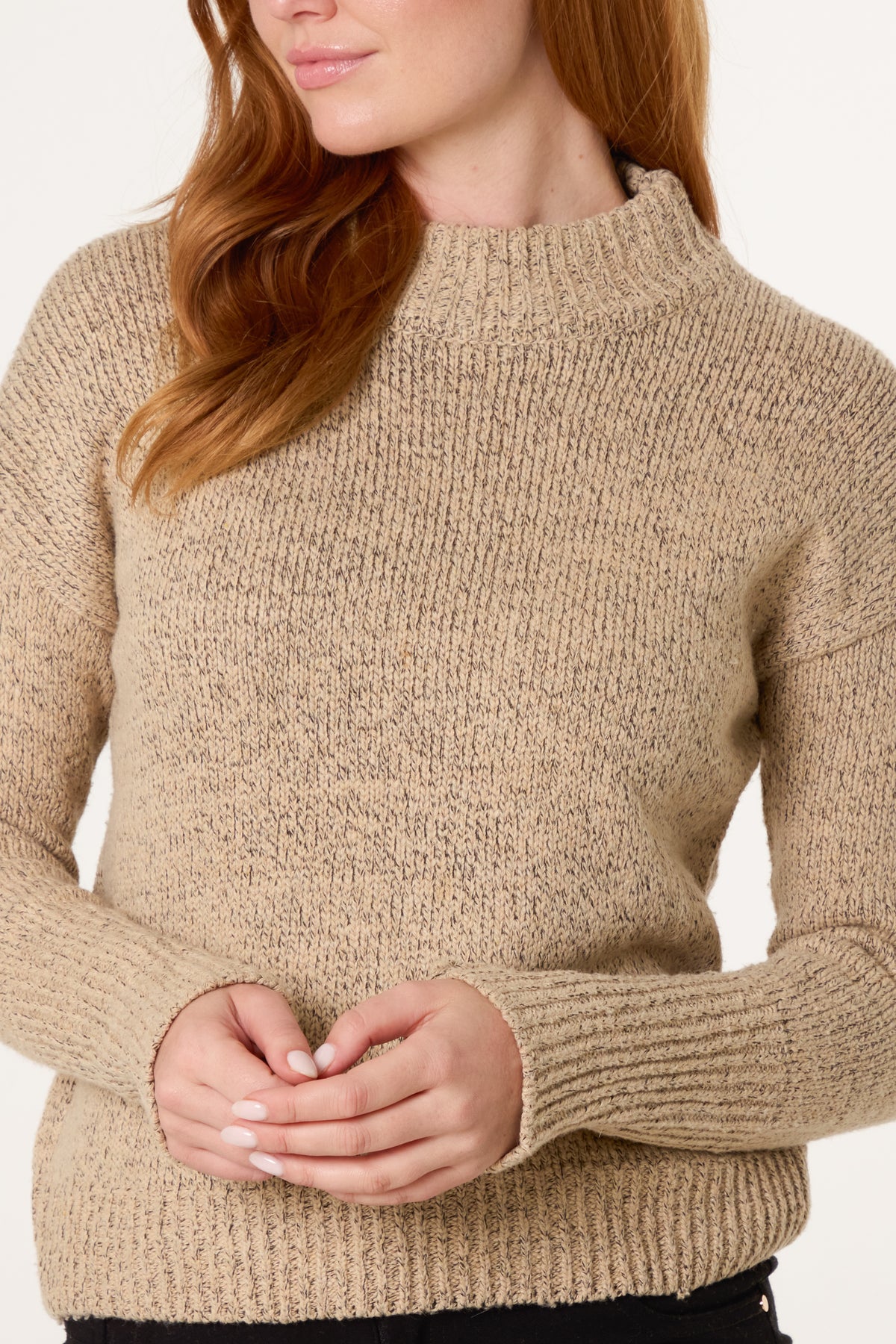 High Crew Neck Knit Jumper
