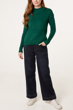 High Crew Neck Knit Jumper