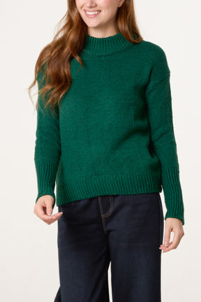 High Crew Neck Knit Jumper