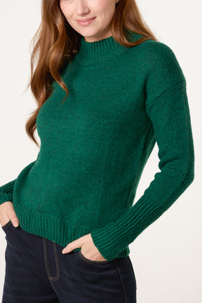 High Crew Neck Knit Jumper