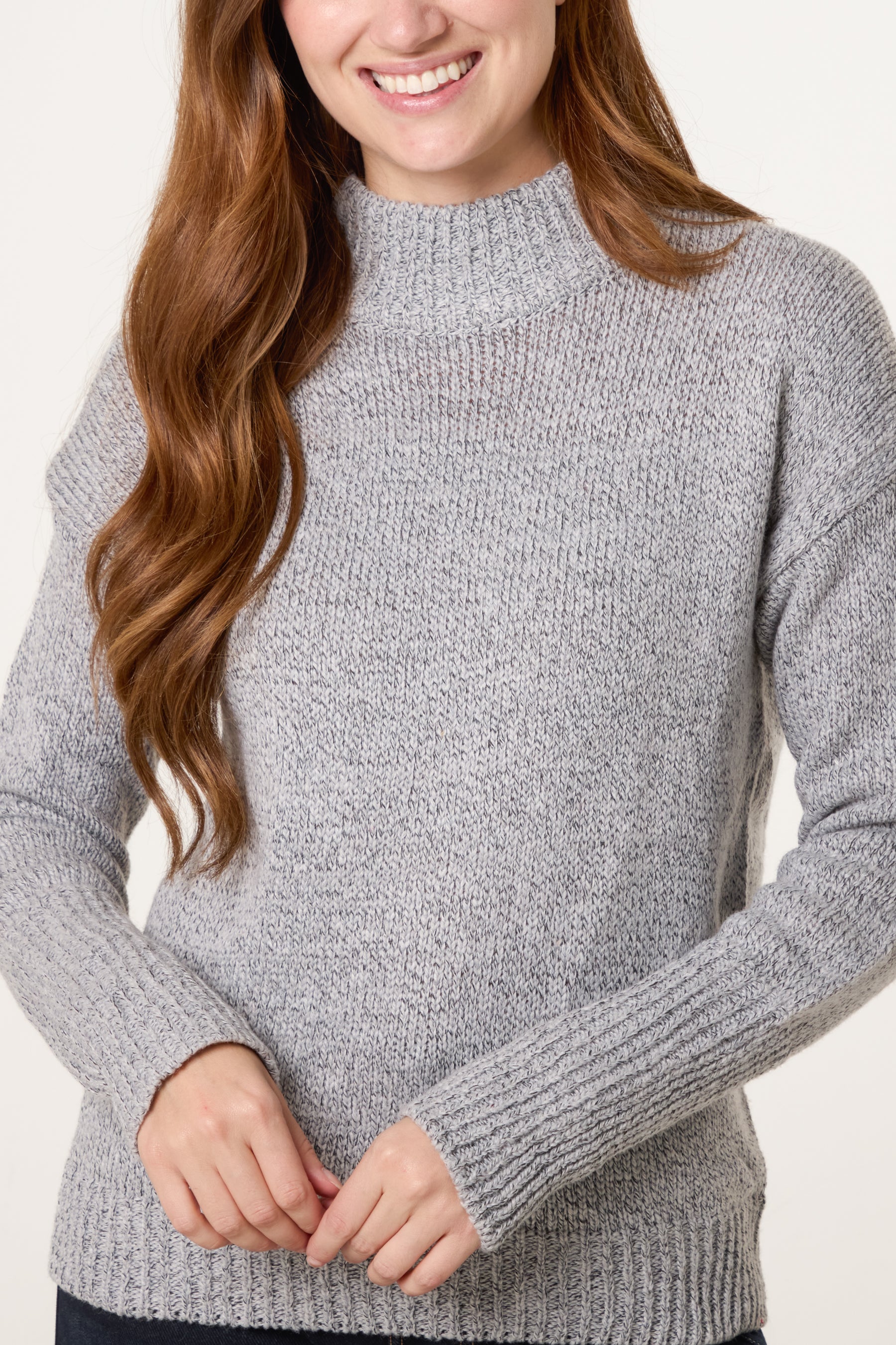 High Crew Neck Knit Jumper