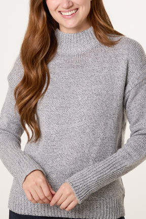 High Crew Neck Knit Jumper