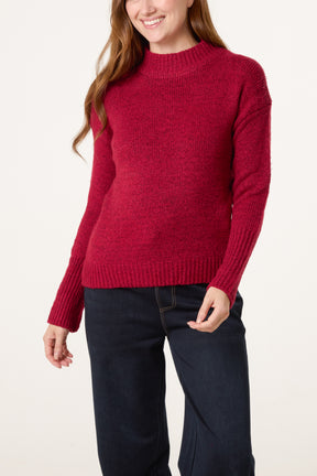 High Crew Neck Knit Jumper