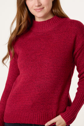 High Crew Neck Knit Jumper