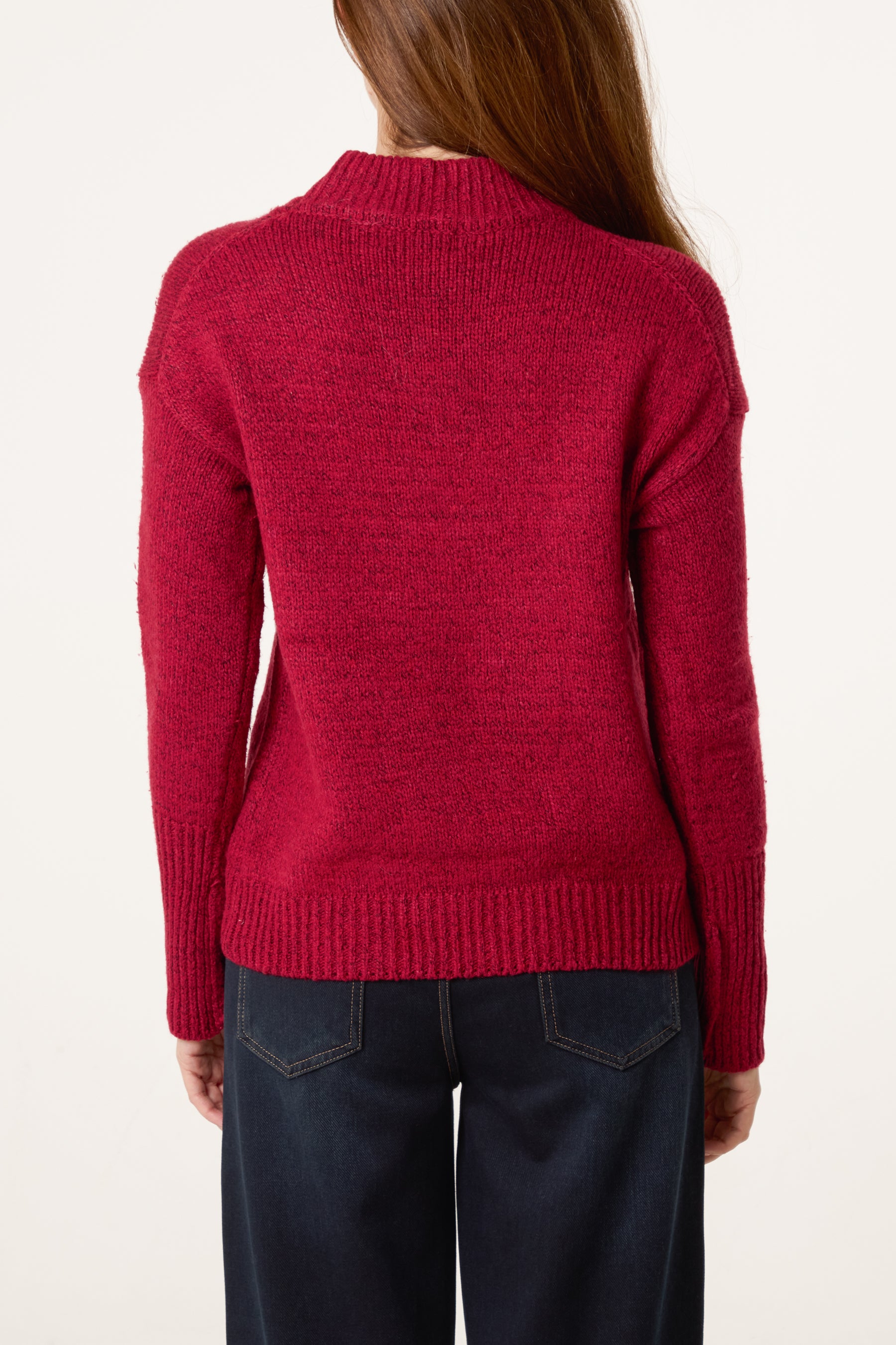 High Crew Neck Knit Jumper