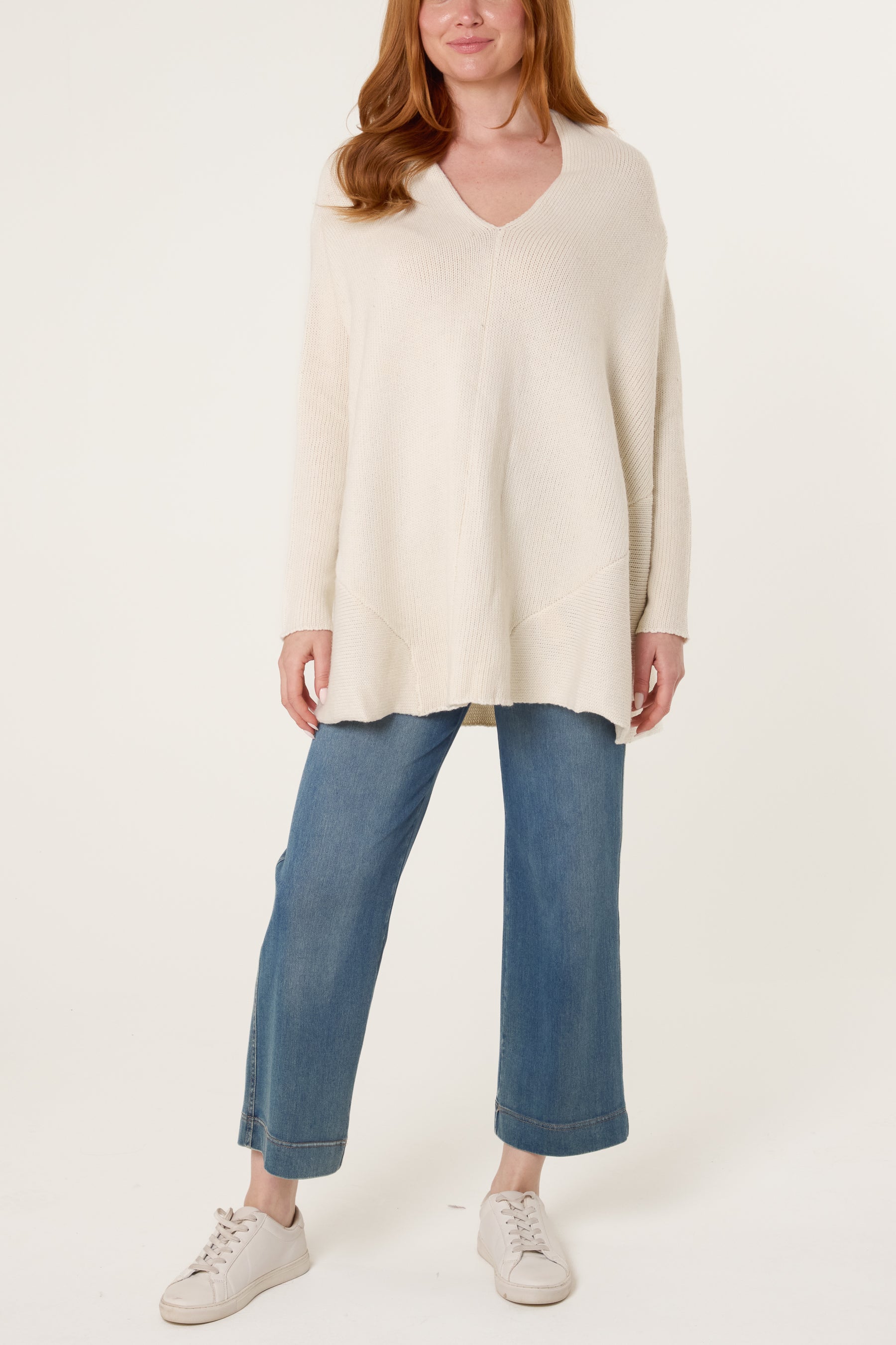 V-Neck Longline Jumper