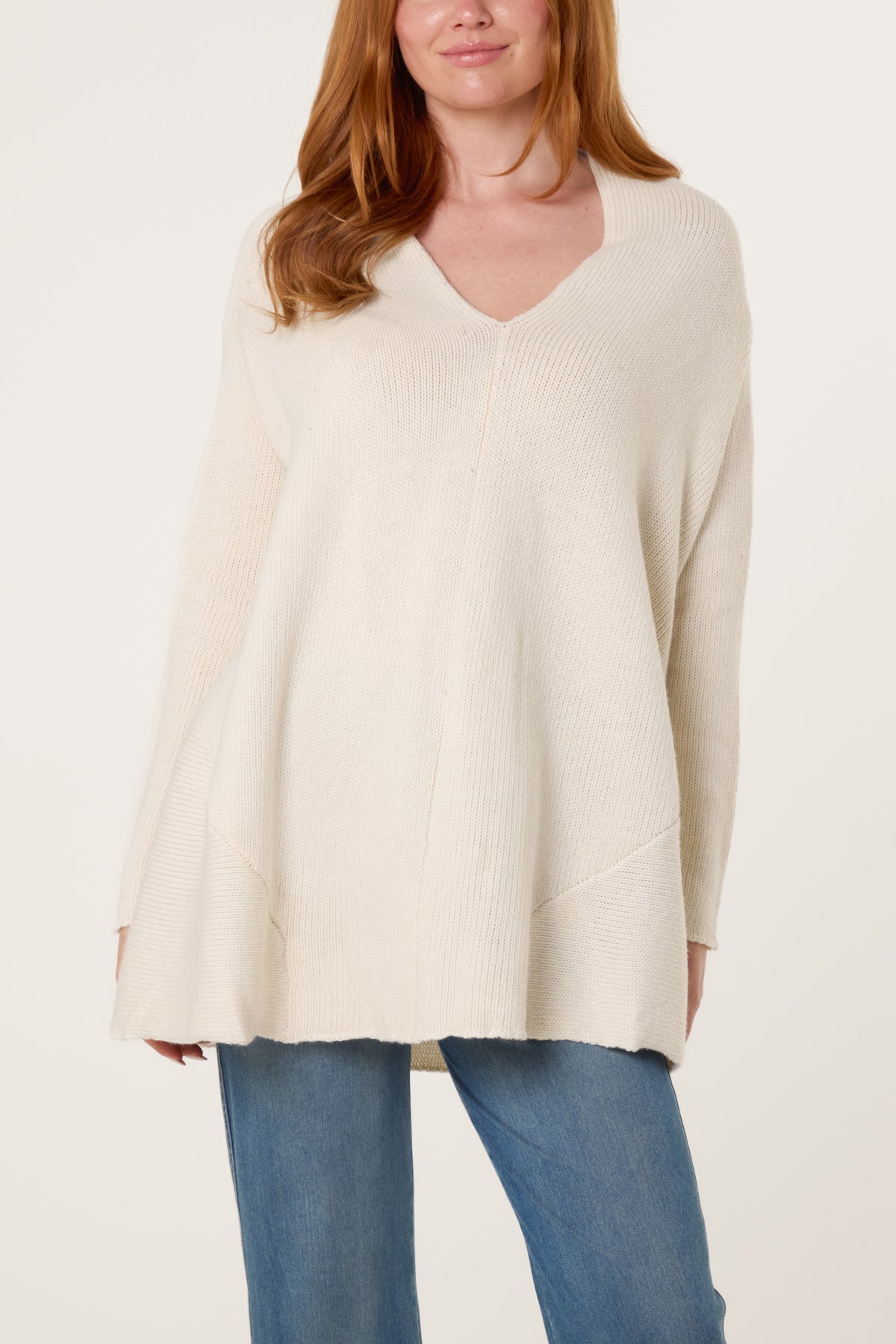 V-Neck Longline Jumper