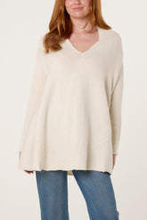 V-Neck Longline Jumper