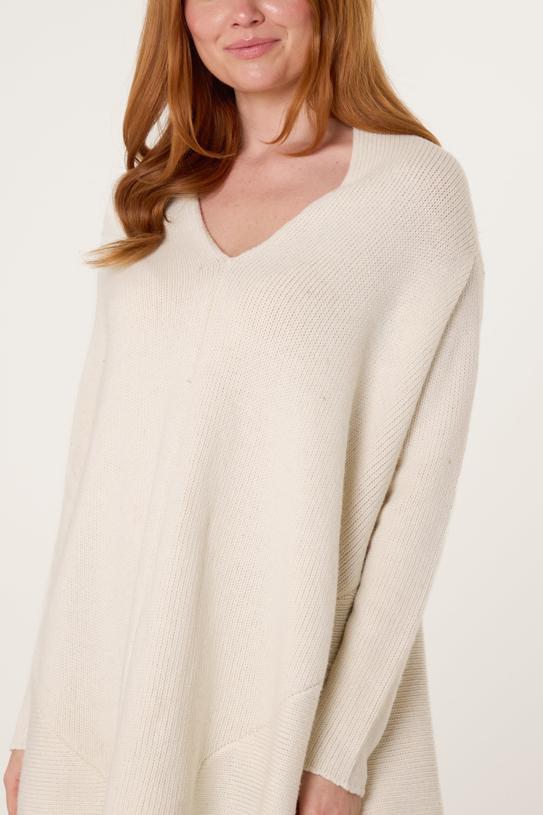 V-Neck Longline Jumper