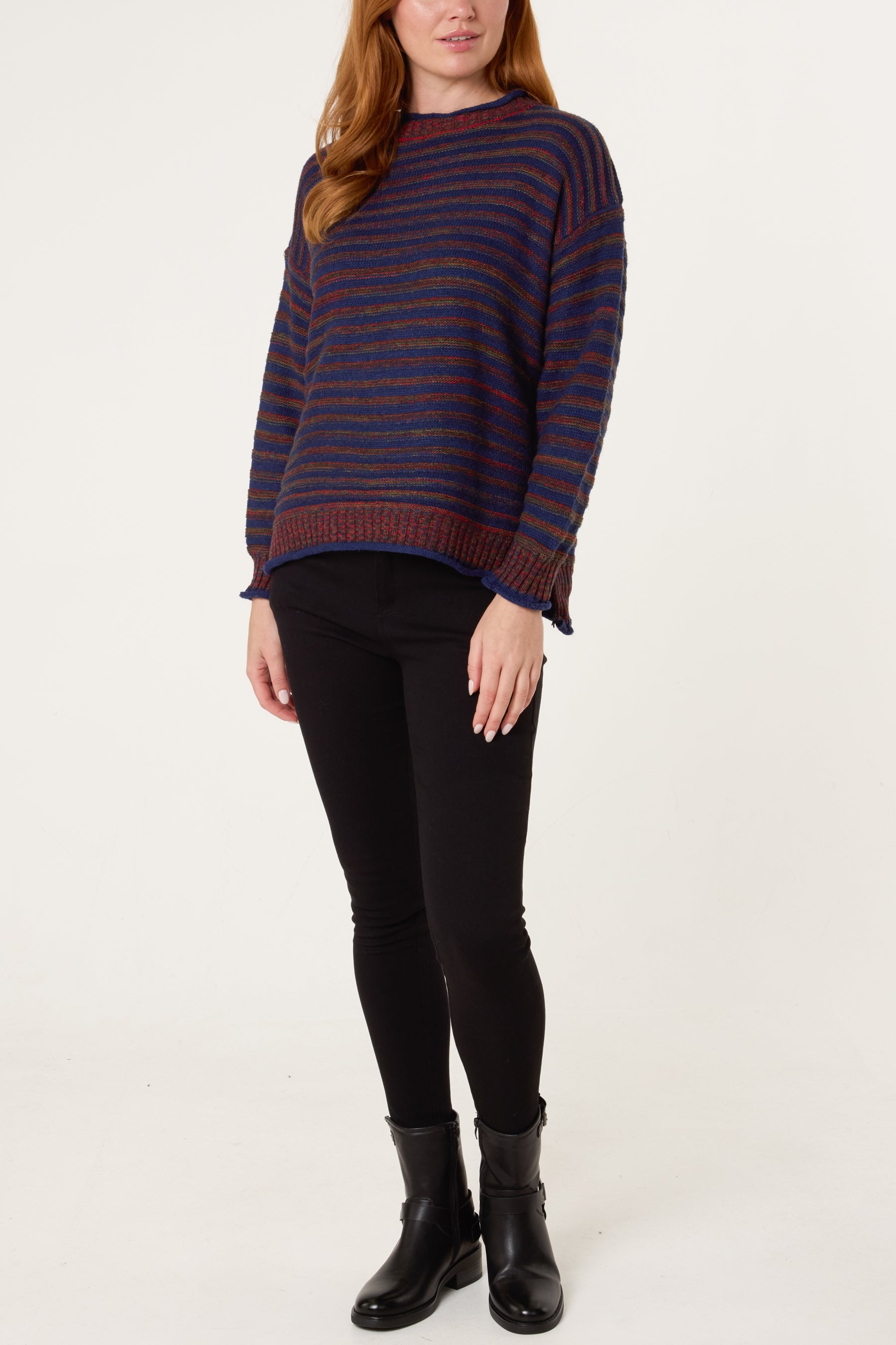 Rainbow Striped Knit Jumper