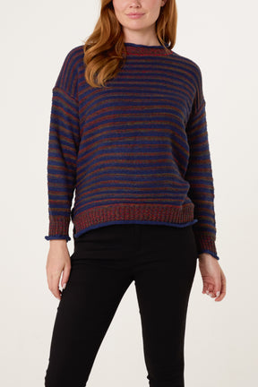 Rainbow Striped Knit Jumper