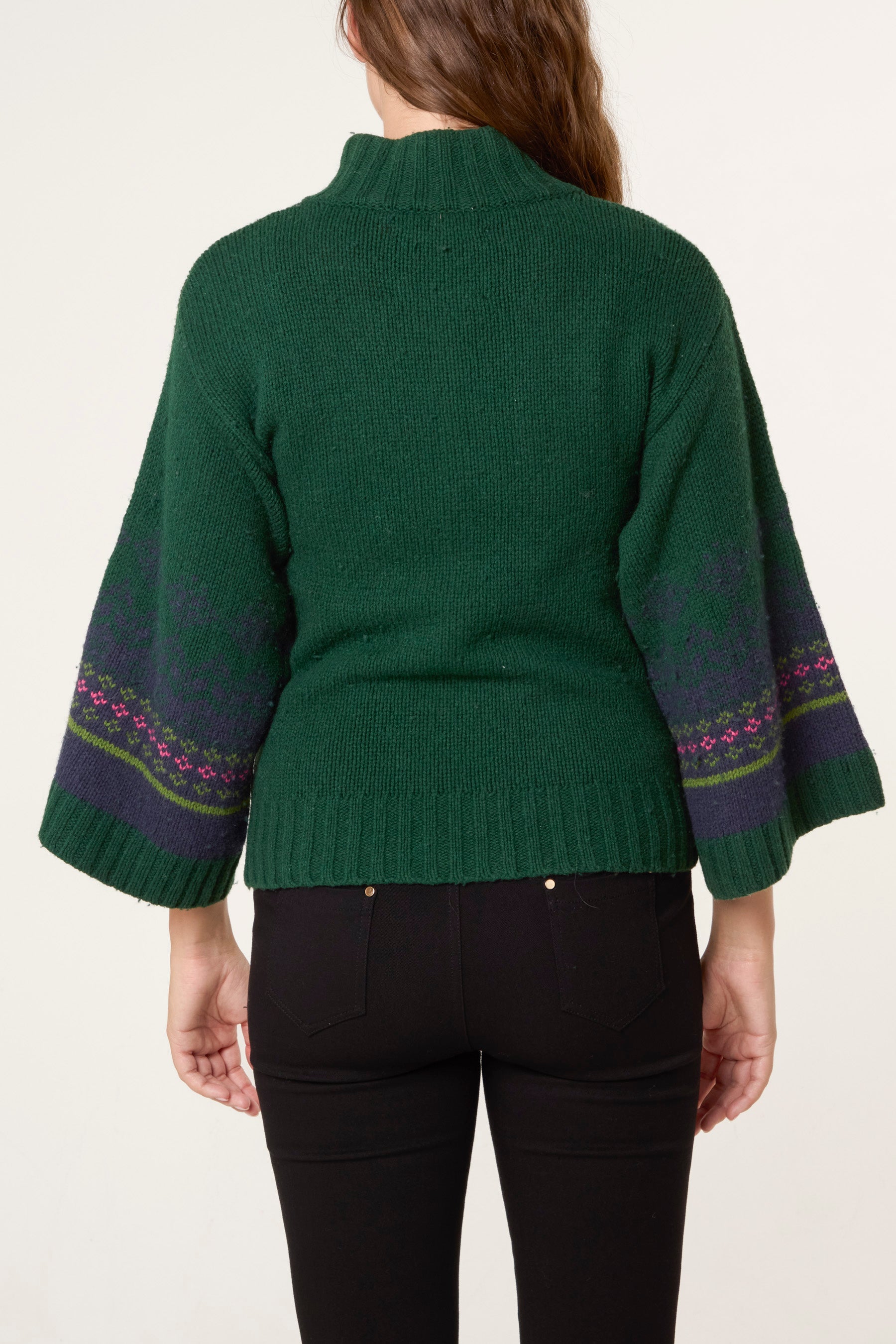 Nordic Sleeve Zip Up Cardigan