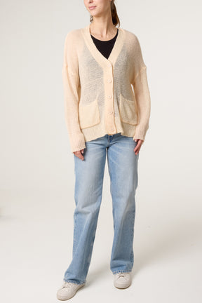 Fine Knit Button Cardigan