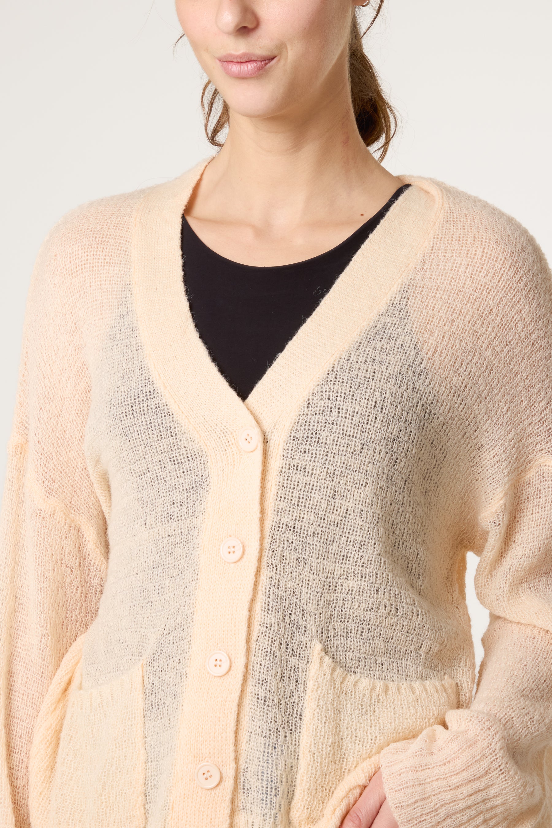 Fine Knit Button Cardigan