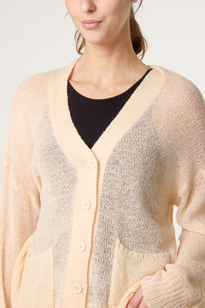 Fine Knit Button Cardigan