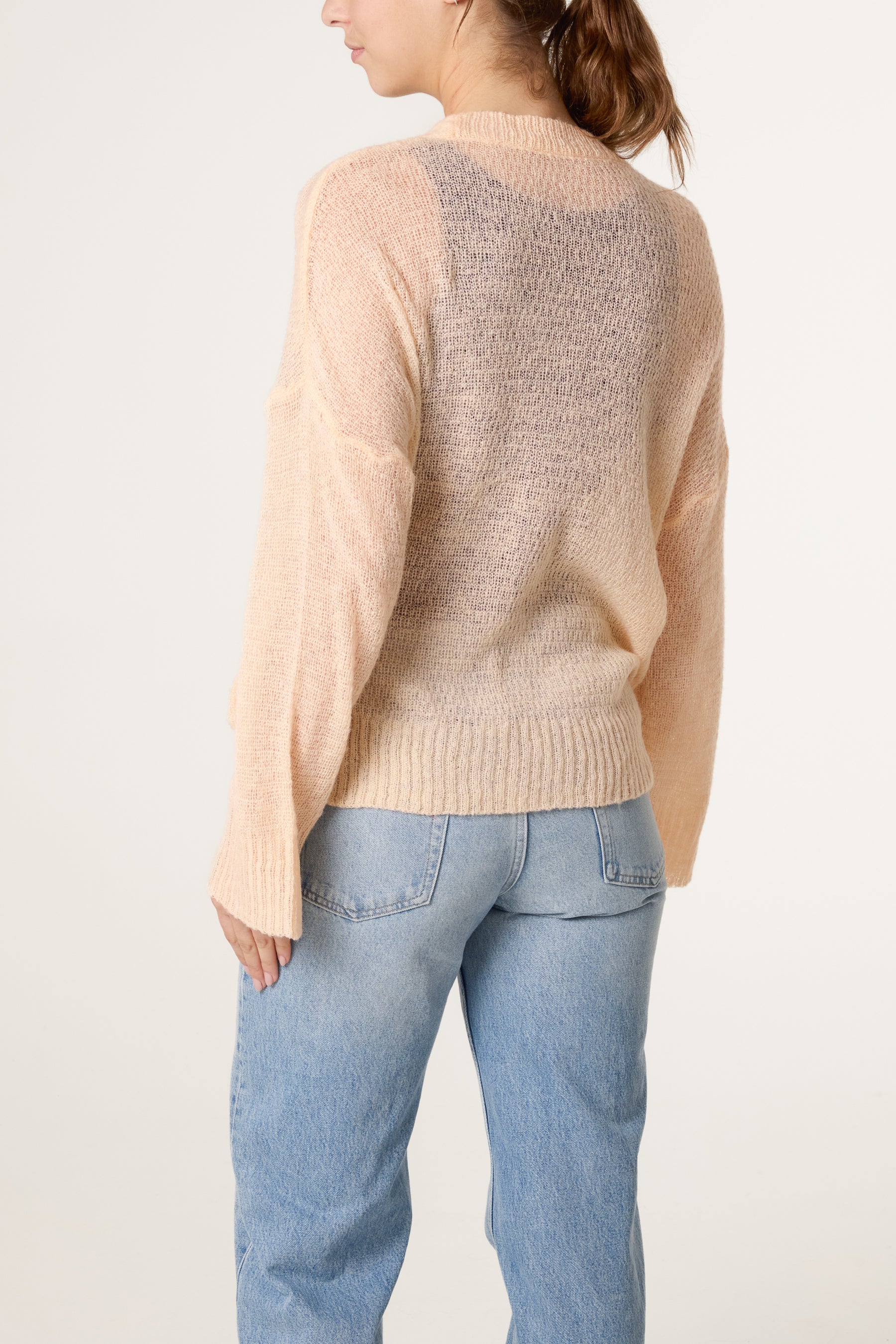 Fine Knit Button Cardigan