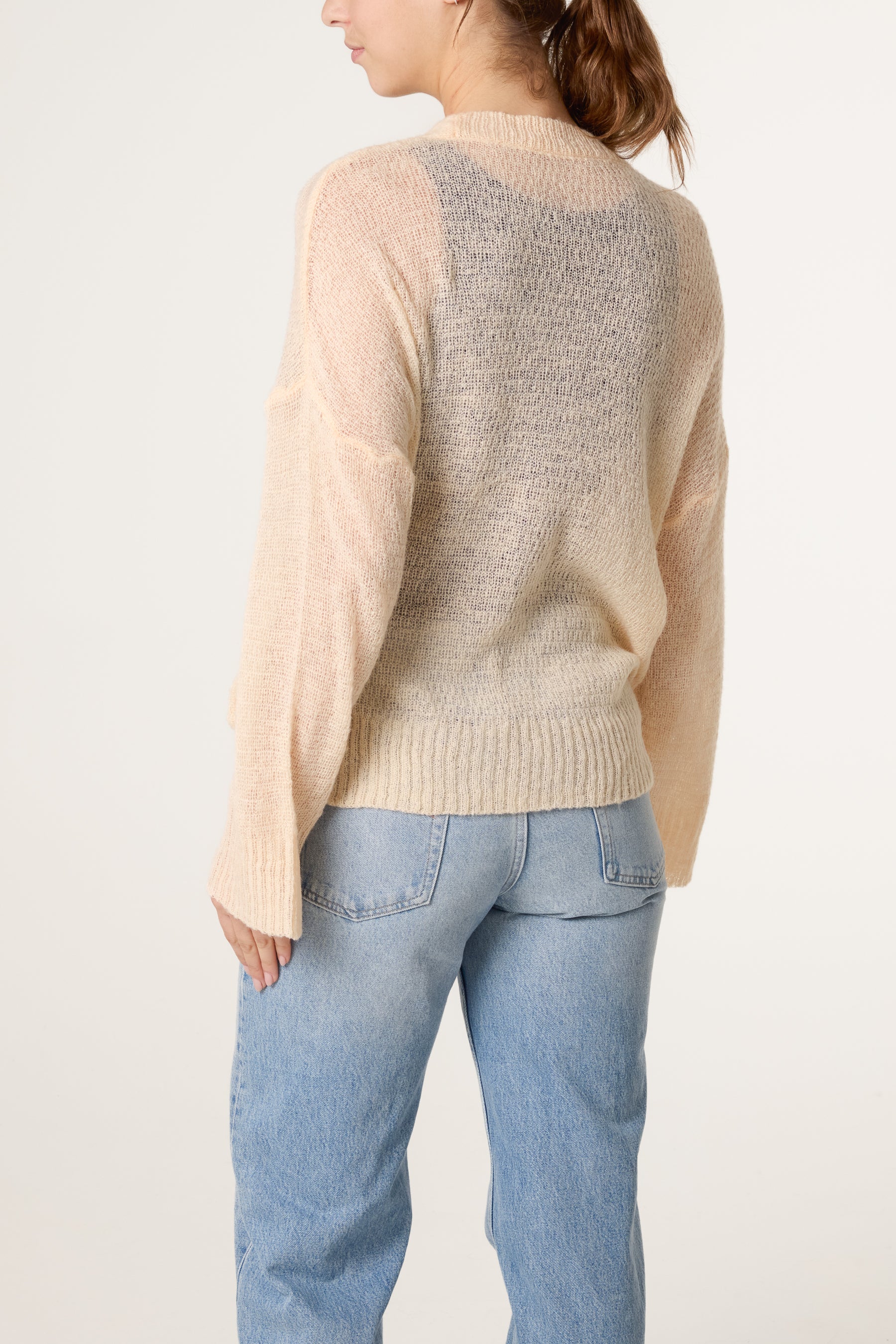 Fine Knit Button Cardigan