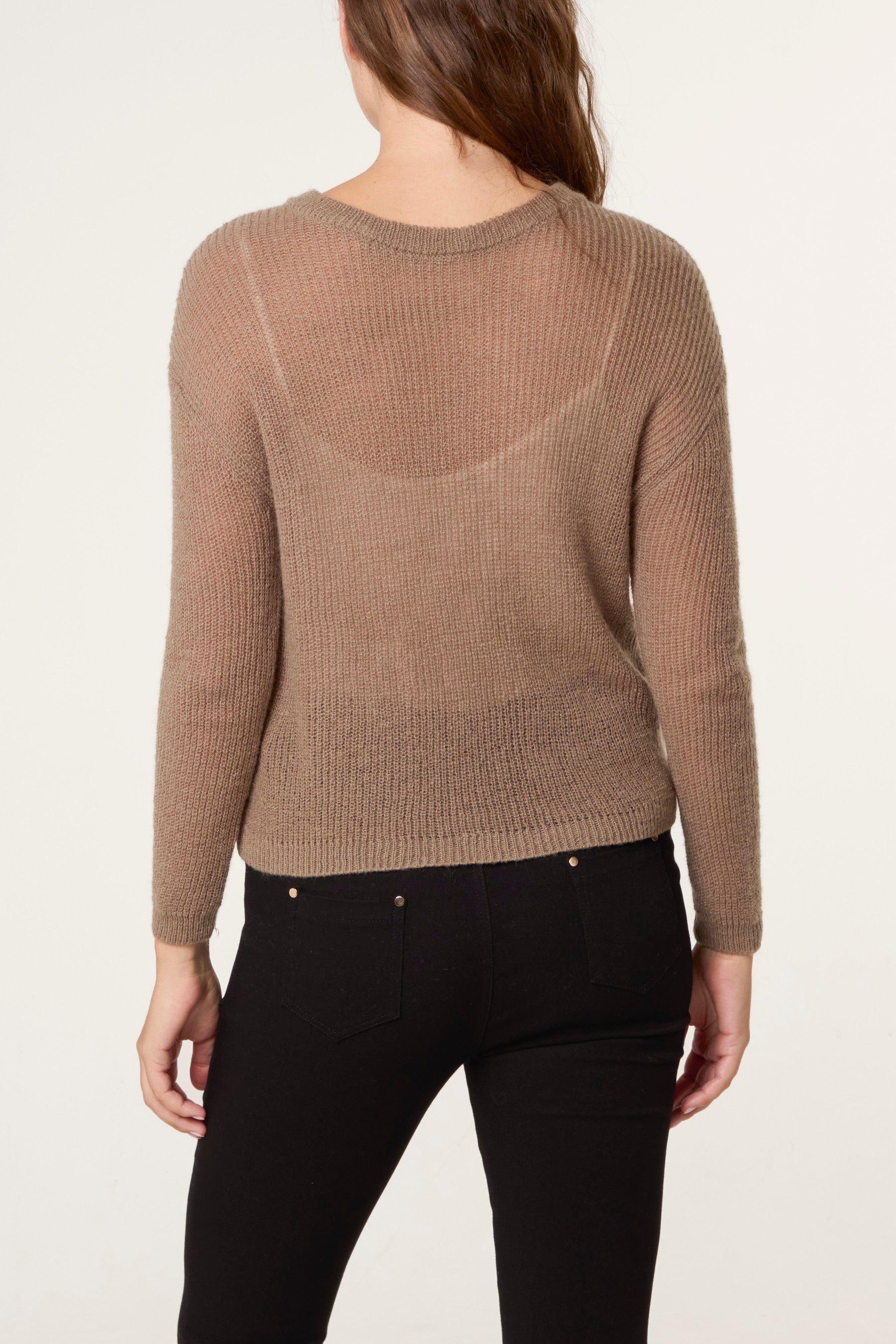 Ribbed Round Neck Jumper