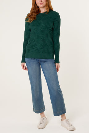 Cable Knit Round Neck Jumper