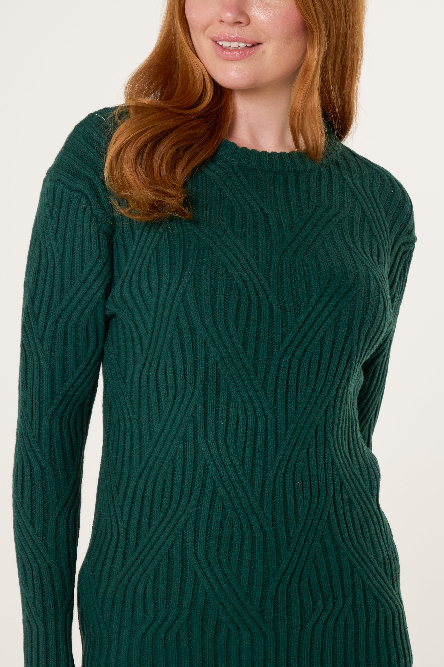 Cable Knit Round Neck Jumper