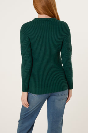 Cable Knit Round Neck Jumper