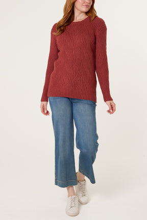 Cable Knit Round Neck Jumper