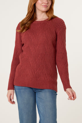 Cable Knit Round Neck Jumper