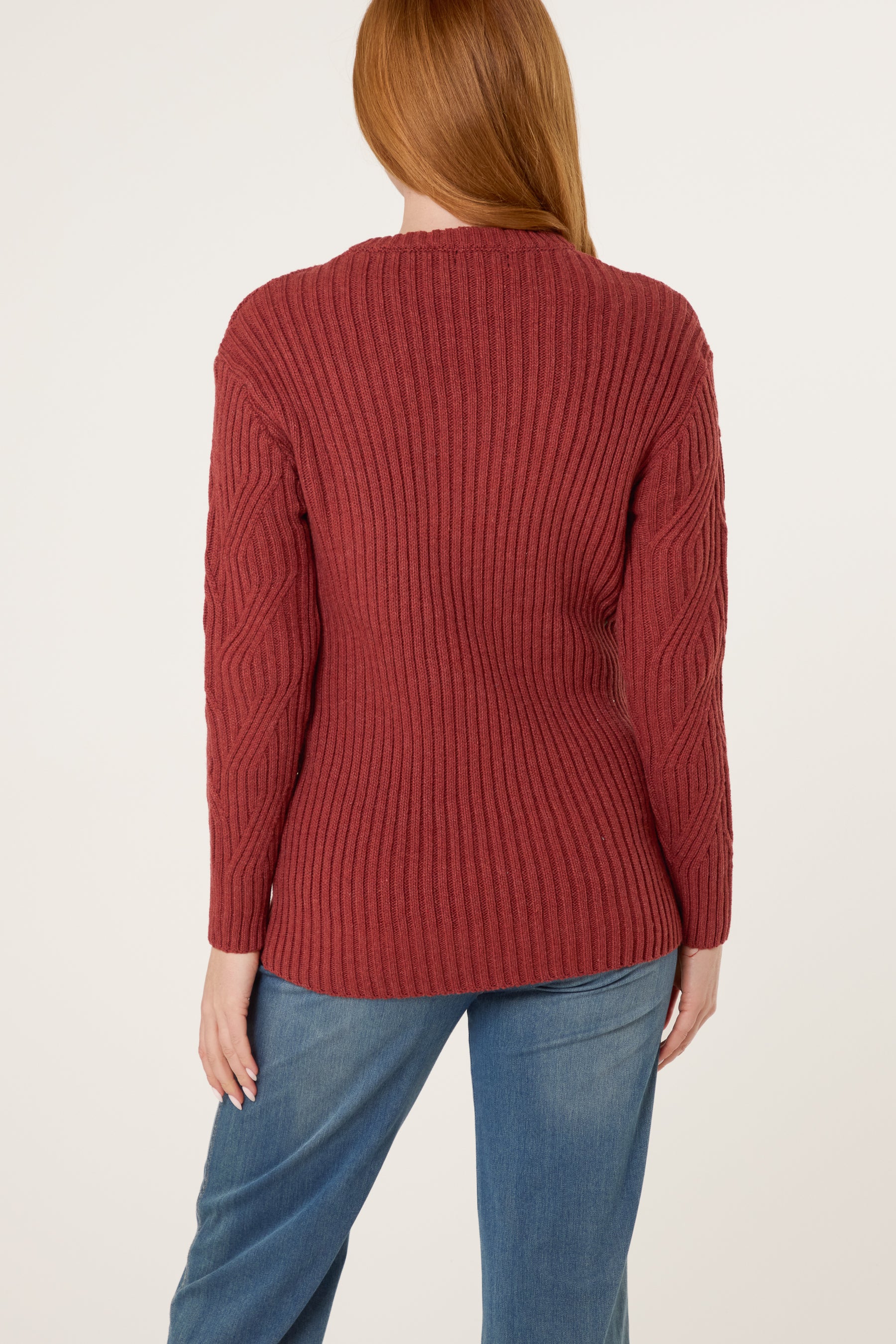 Cable Knit Round Neck Jumper