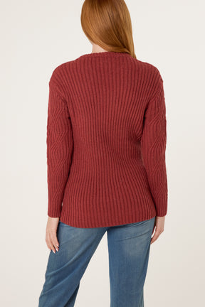 Cable Knit Round Neck Jumper