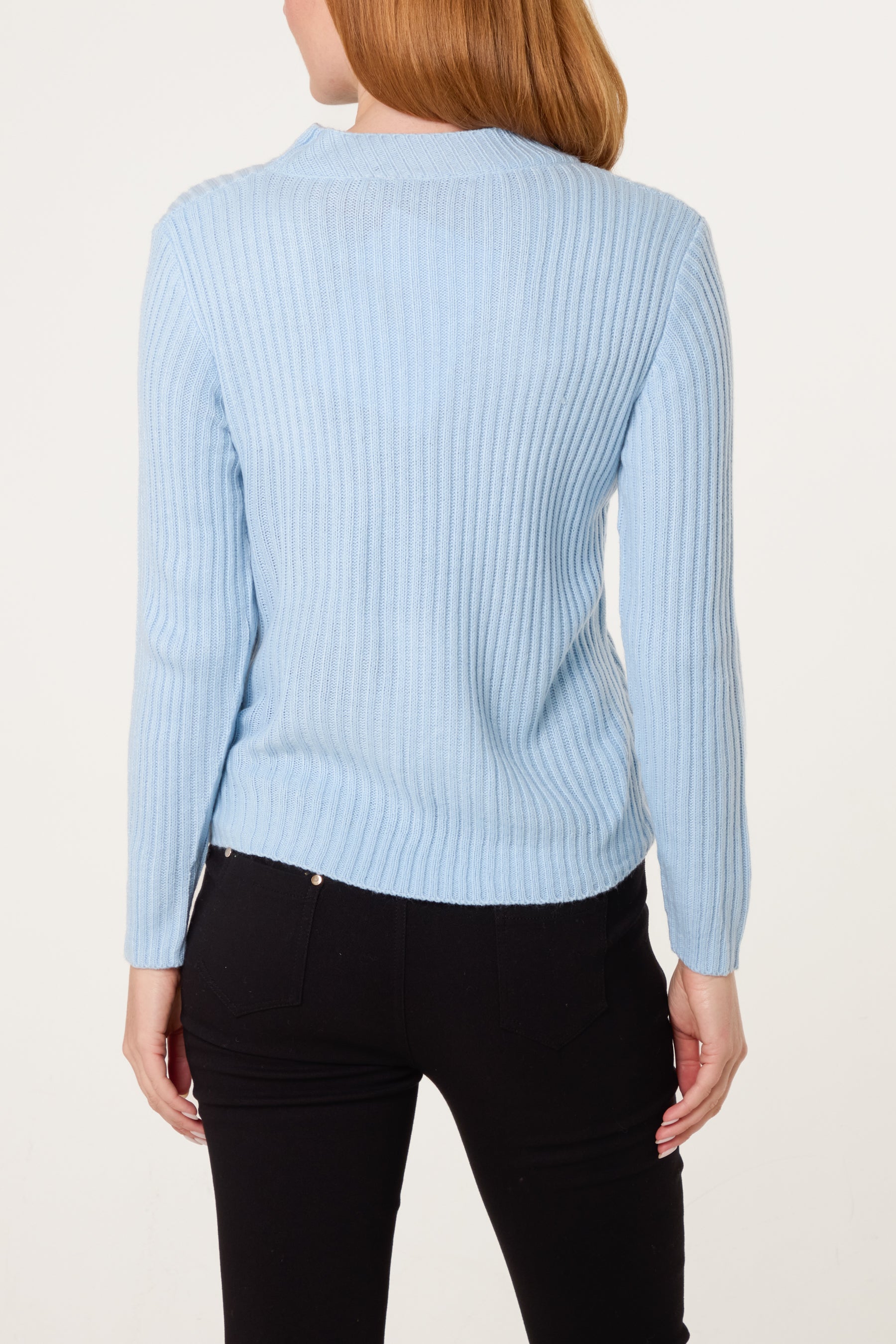 Ribbed High Neck Jumper