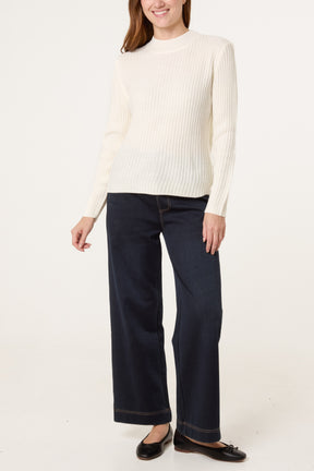 Ribbed High Neck Jumper