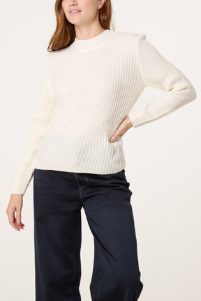 Ribbed High Neck Jumper