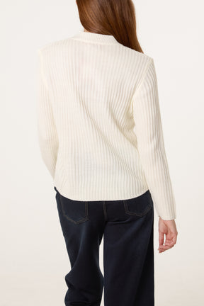 Ribbed High Neck Jumper