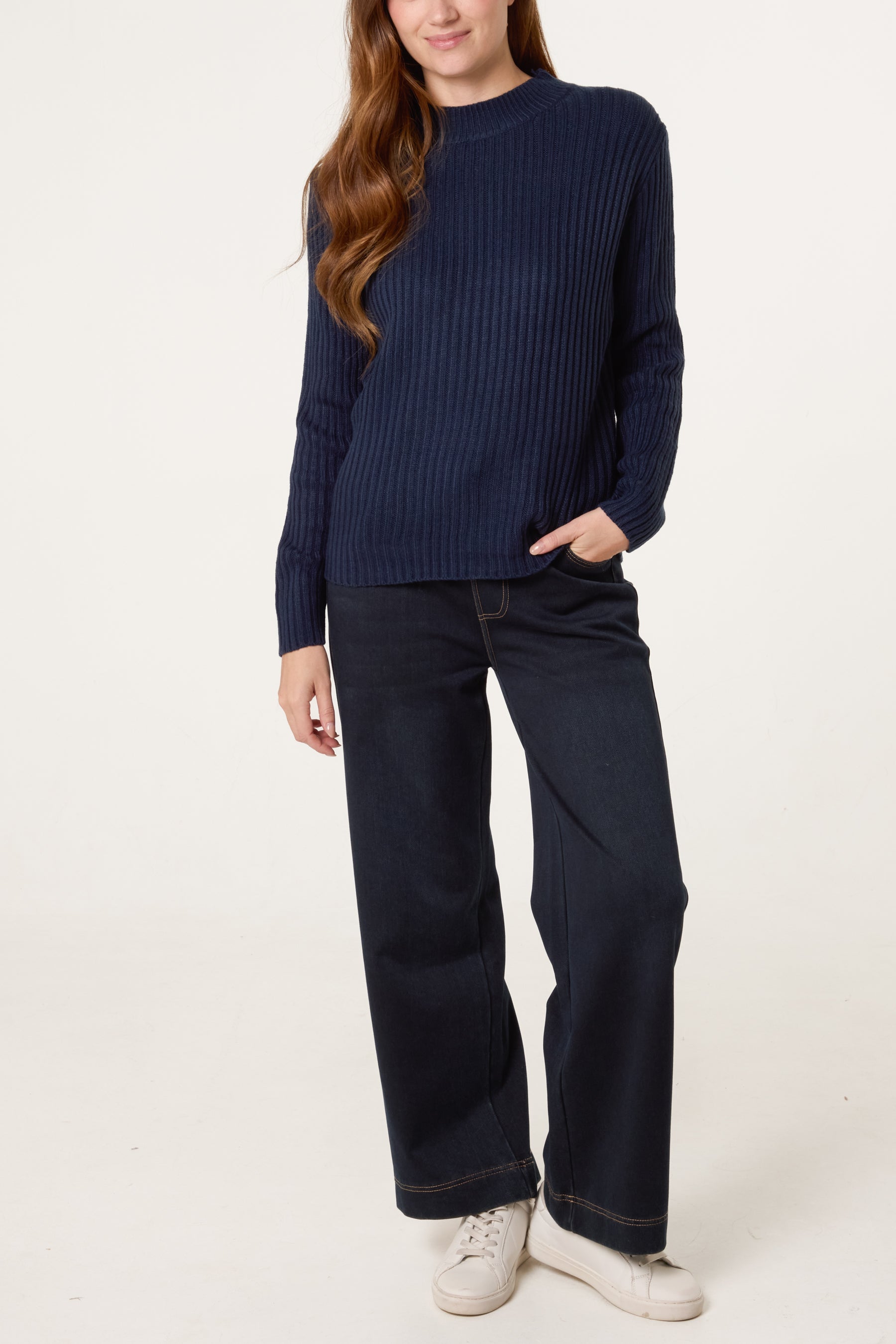 Ribbed High Neck Jumper