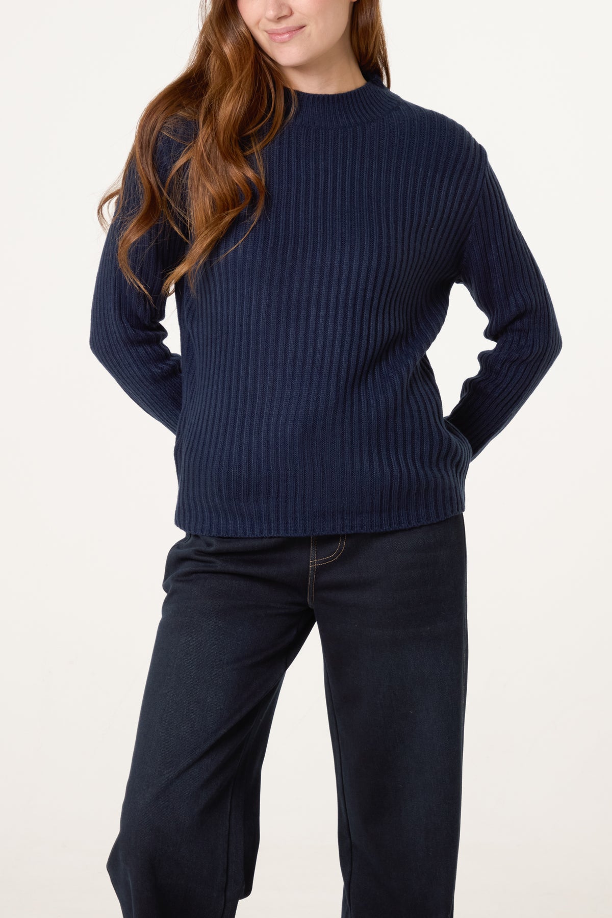 Ribbed High Neck Jumper