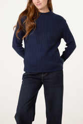 Ribbed High Neck Jumper