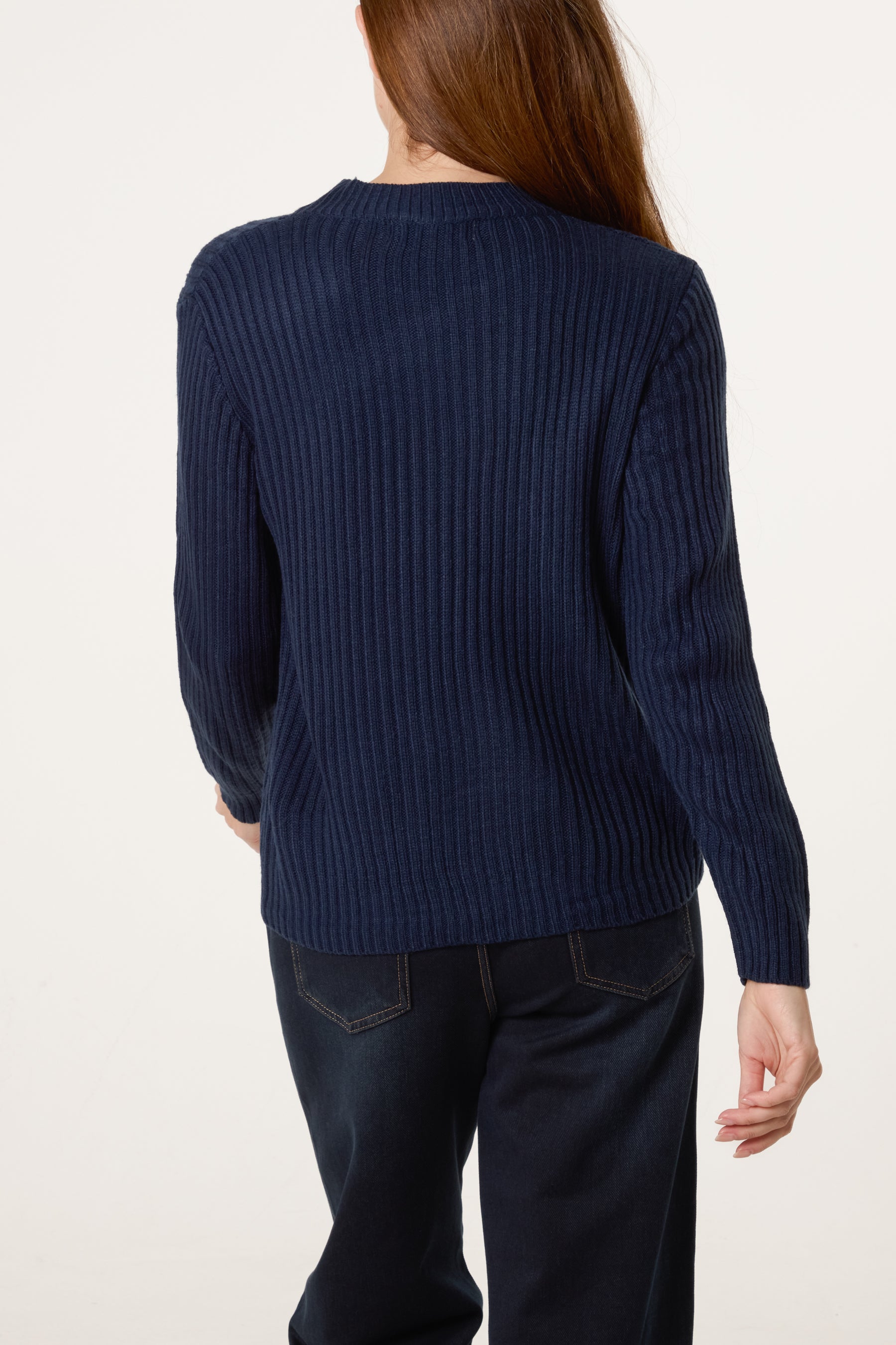 Ribbed High Neck Jumper
