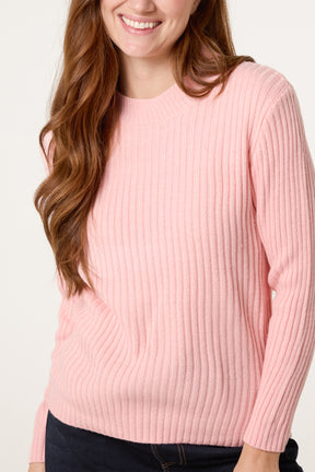 Ribbed High Neck Jumper