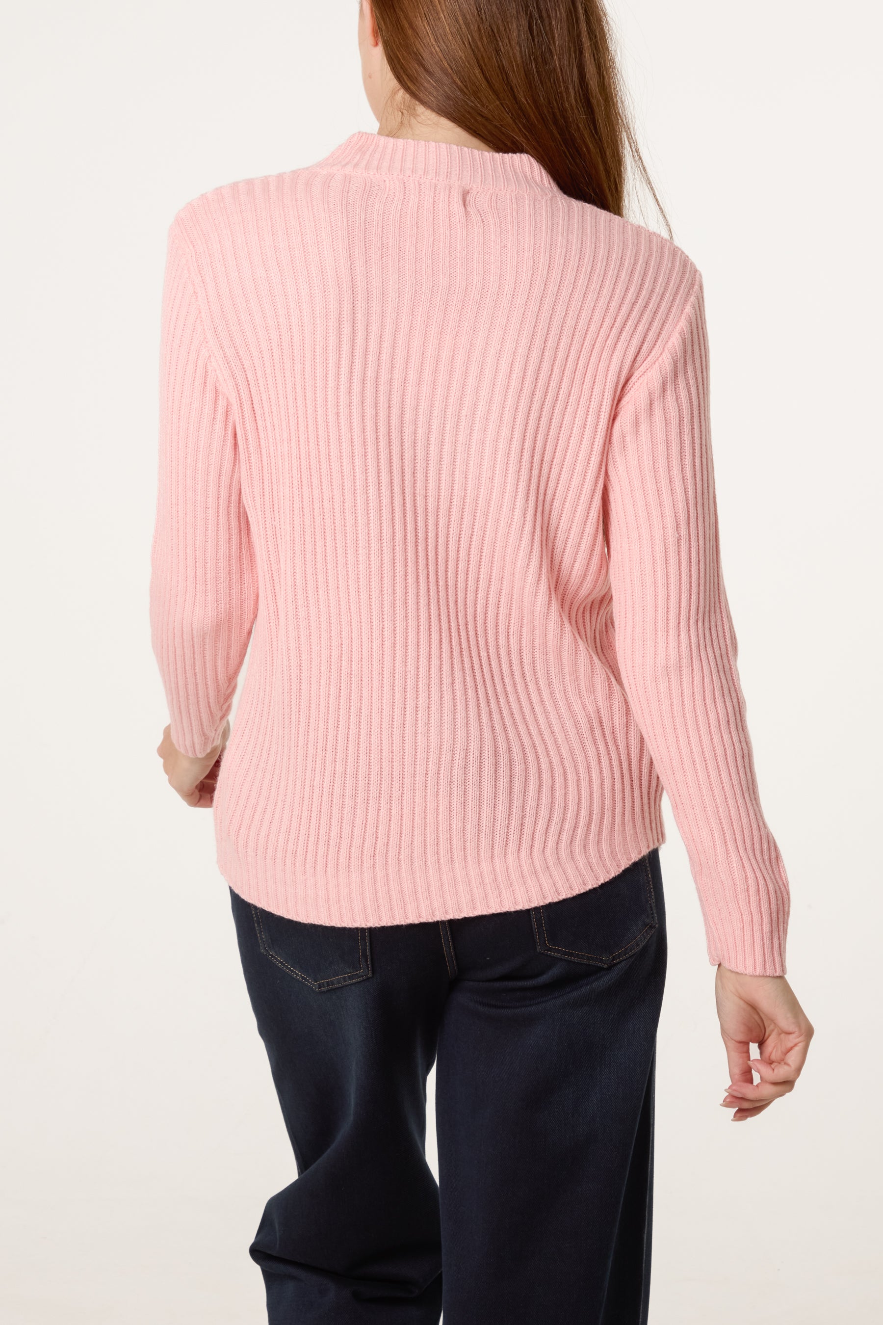 Ribbed High Neck Jumper