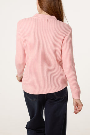 Ribbed High Neck Jumper