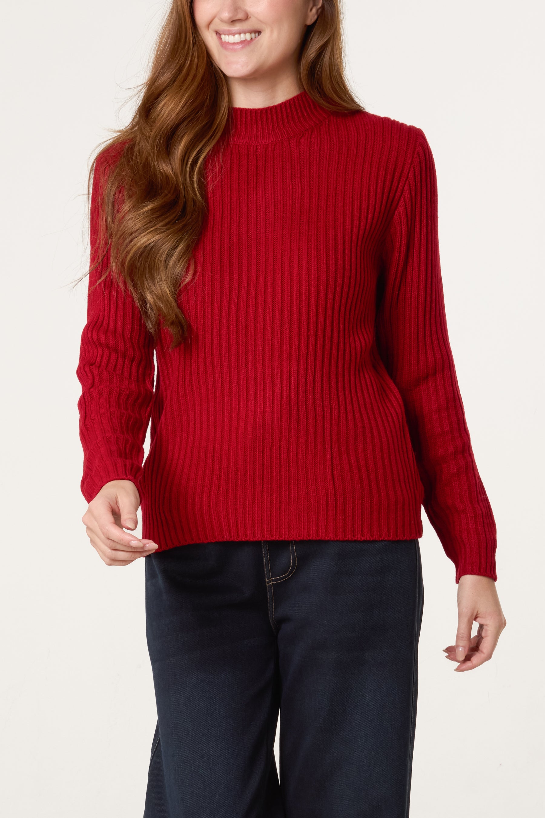 Ribbed High Neck Jumper