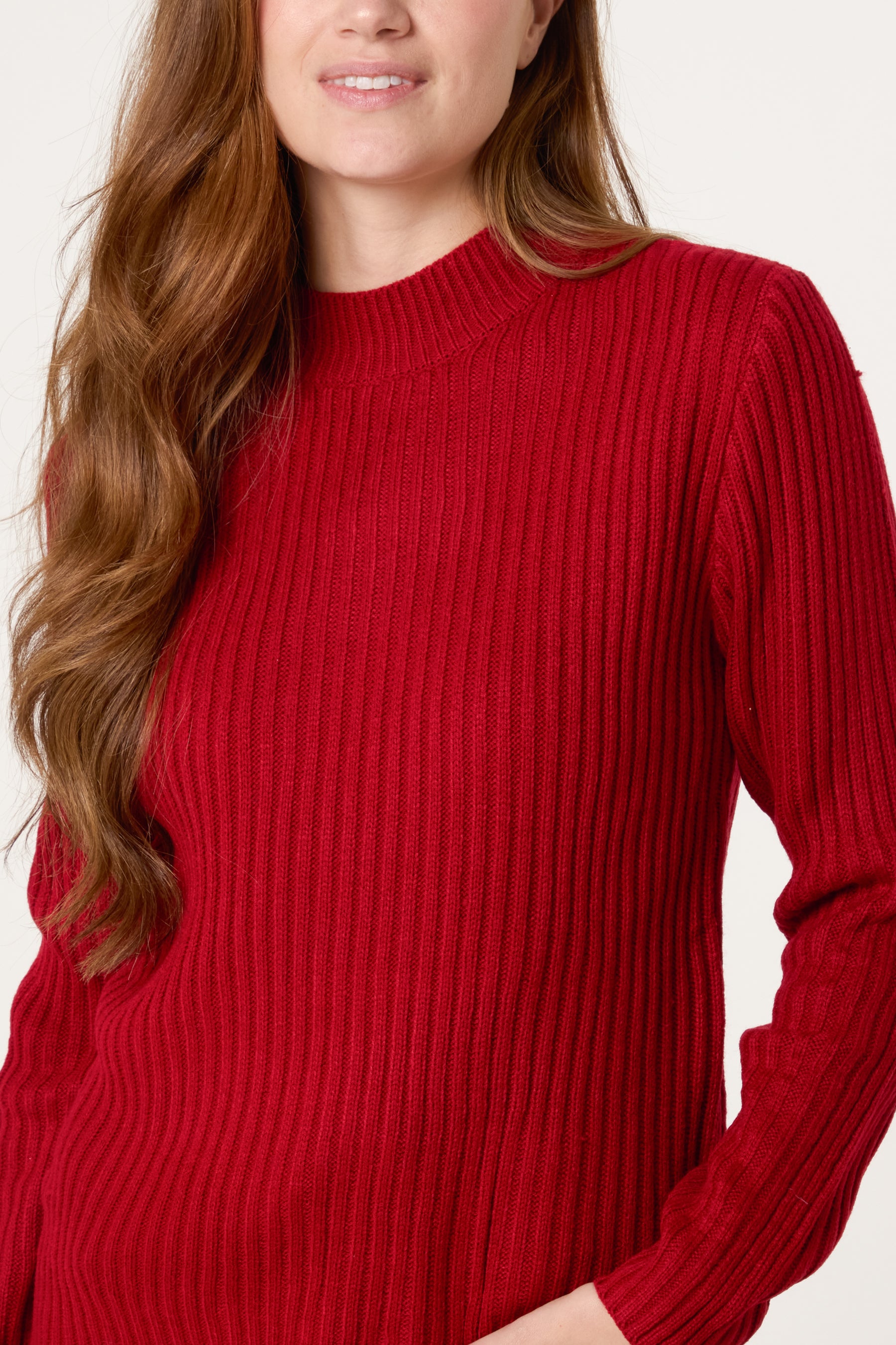 Ribbed High Neck Jumper